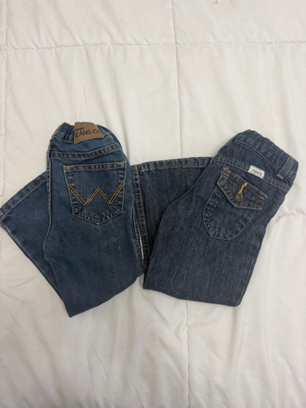 Wrangler/ Rider Kids Dark Blue Denim Jeans - Twin Pair